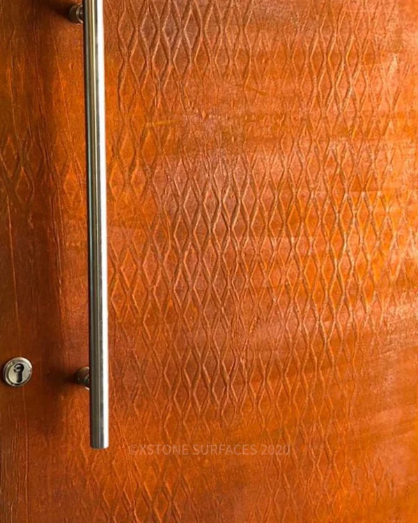 XSTONE veneer Rust Diamond on a door