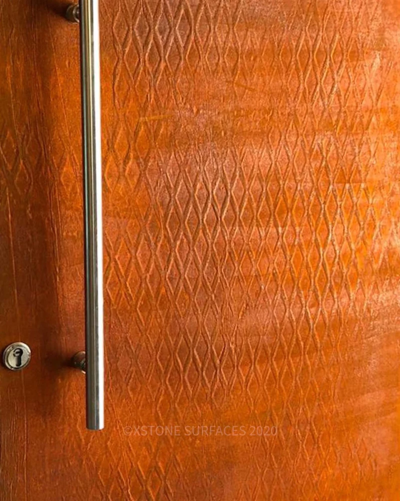 XSTONE veneer Rust Diamond on a door