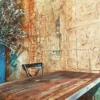 XSTONE Wall - 029 wallcovering Copper Quarter on a wall in a dining room