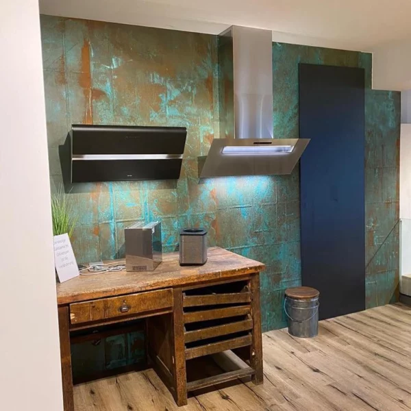 XSTONE Wall - 0379 - Wallpaper Copper Quarter on a wall in kitchen