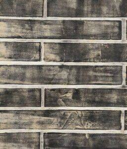 XSTONE mineral veneer roll brick smoked black, wall paper