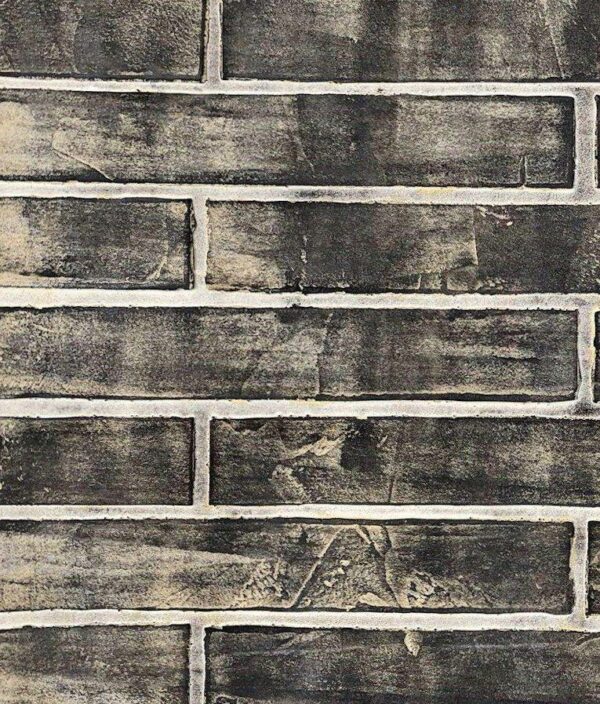 XSTONE mineral veneer roll brick smoked black, wall paper