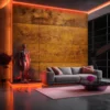 Acoustic Panel Rust on a living room with couch by XSTONE Acustone