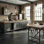 Floor smooth concrete black