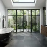 Floor smooth concrete black