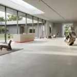 Floor smooth concrete white